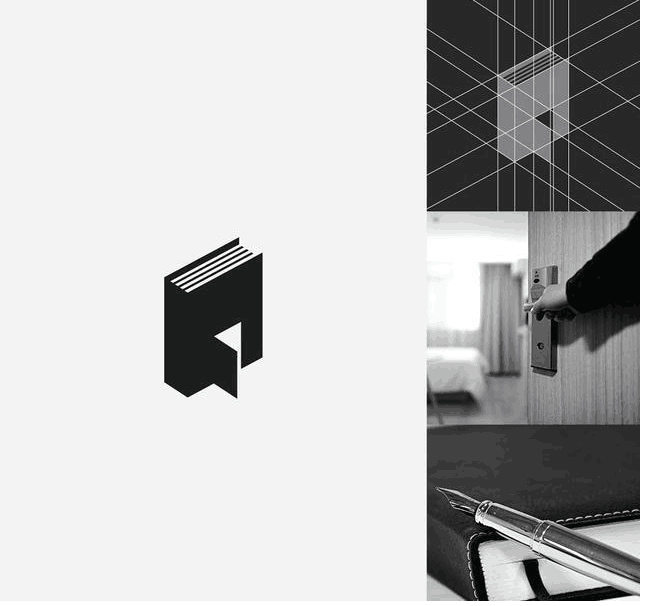 logo設(shè)計(jì)過程圖示揭示logo設(shè)計(jì)靈感-書+門logo設(shè)計(jì)靈感