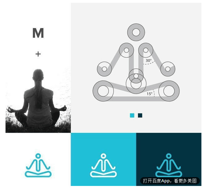 logo設(shè)計(jì)過程圖示揭示logo設(shè)計(jì)靈感-瑜伽logo.