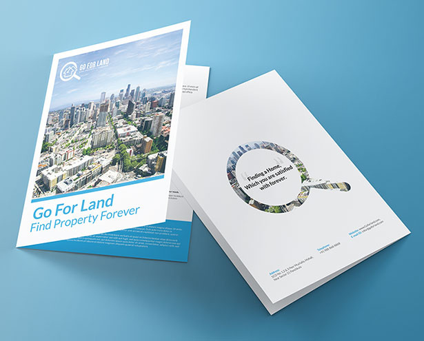 去土地房地產(chǎn)雙折宣傳畫冊(cè)設(shè)計(jì)