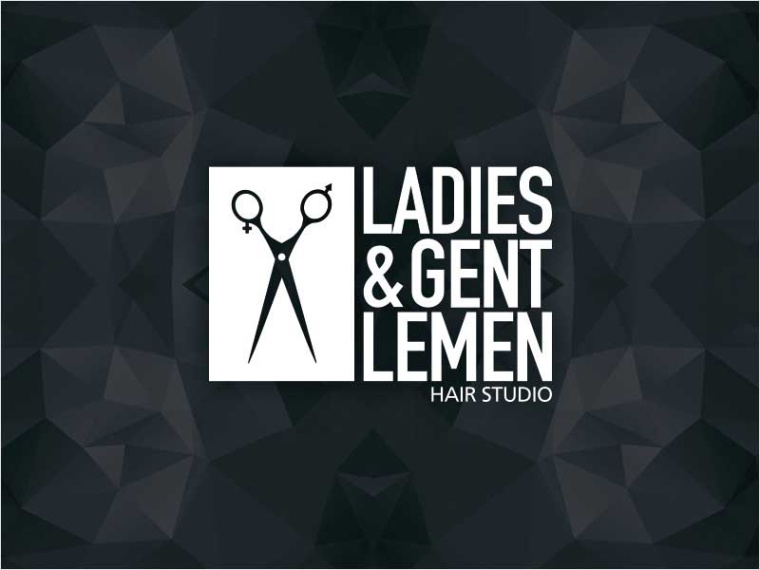 Hair Studio美發(fā)沙龍標(biāo)志設(shè)計(jì)