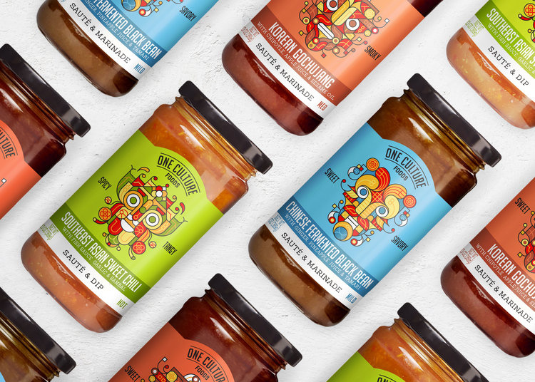 用一種文化在世界各地享受美食之旅，One Culture Foods調(diào)味品與杯面包裝設(shè)計(jì)