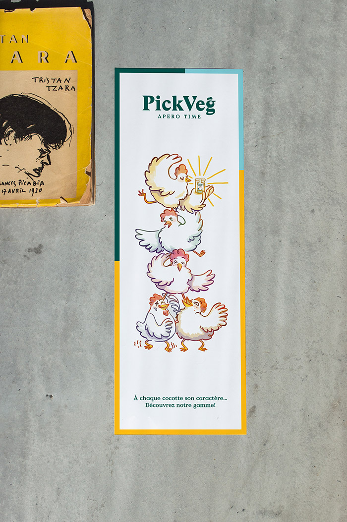 PickVeg 開胃咸菜休閑食品品牌，減輕生活壓力的小雞嘻哈插畫風(fēng)格