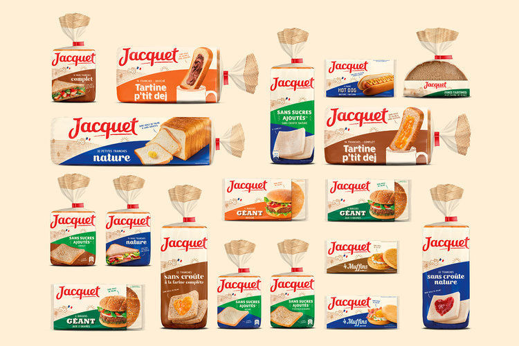法國Jacquet袋裝面包包裝設(shè)計(jì)，展示面粉來自法國農(nóng)民