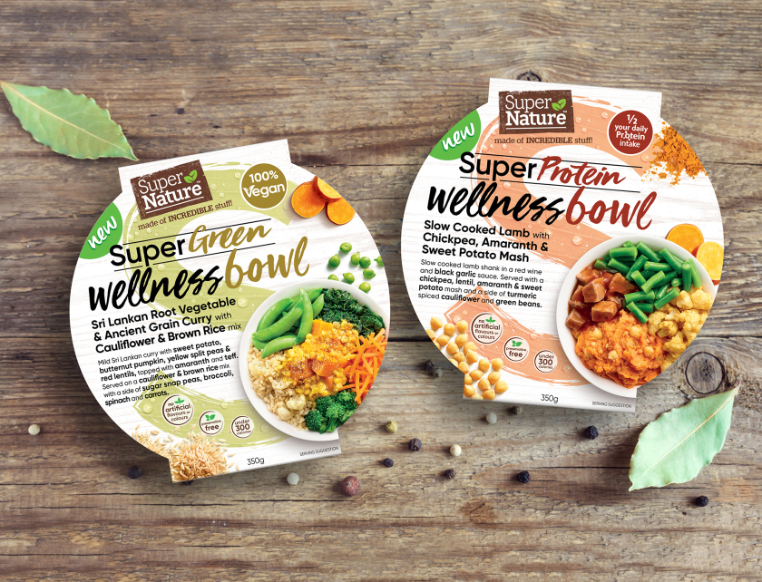 Vesco Foods 冷凍菜肴食品包裝設(shè)計（圓盒），以健康食材為賣點，以S字母增加識別