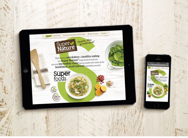 Vesco Foods 冷凍菜肴食品包裝設(shè)計網(wǎng)站設(shè)計，以健康食材為賣點，以S字母增加識別