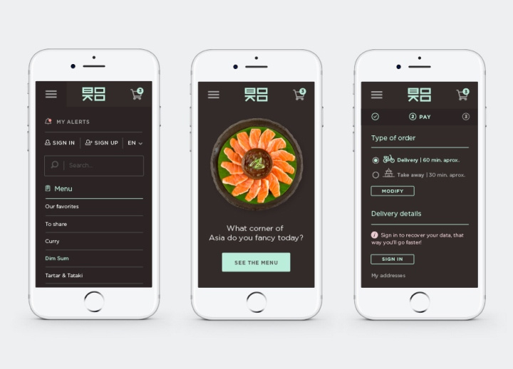 外賣送餐品牌Boko品牌網(wǎng)站設(shè)計(jì)，幾何線條排列組合設(shè)計(jì)