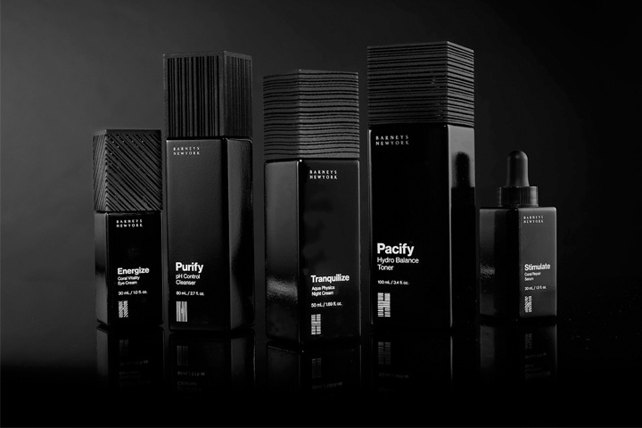 黑酷風(fēng)格男性護(hù)膚品化妝品包裝設(shè)計(jì)，設(shè)計(jì)靈感來(lái)自海洋和水