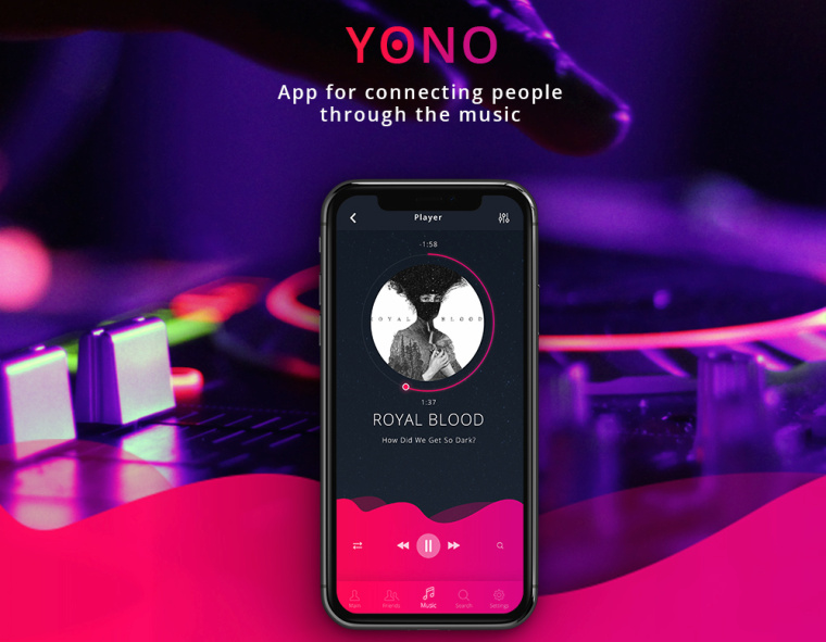 YONO.MP3音樂app程序界面UI設(shè)計，充滿了動感、時尚與酷的味道