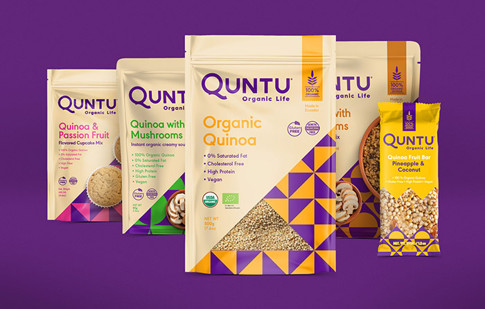 Quntu 有機(jī)生活零食甜點即食食品包裝設(shè)計，靈感源自拉丁美洲的幾何圖案