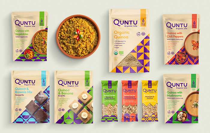 Quntu 有機(jī)生活零食甜點即食食品包裝設(shè)計，靈感源自拉丁美洲的幾何圖案