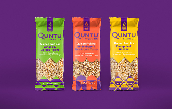 Quntu 有機(jī)生活零食甜點即食食品包裝設(shè)計，靈感源自拉丁美洲的幾何圖案