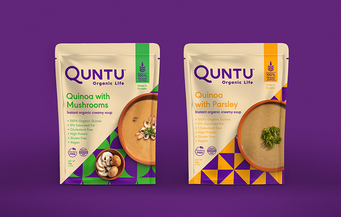 Quntu 有機(jī)生活零食甜點即食食品包裝設(shè)計，靈感源自拉丁美洲的幾何圖案