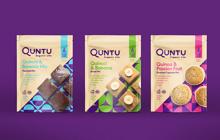 Quntu 有機(jī)生活零食甜點即食食品包裝設(shè)計，靈感源自拉丁美洲的幾何圖案