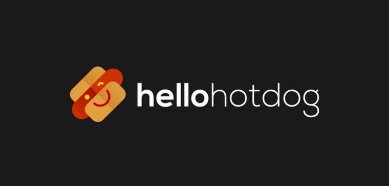 微笑的熱狗logo，友好而熱情