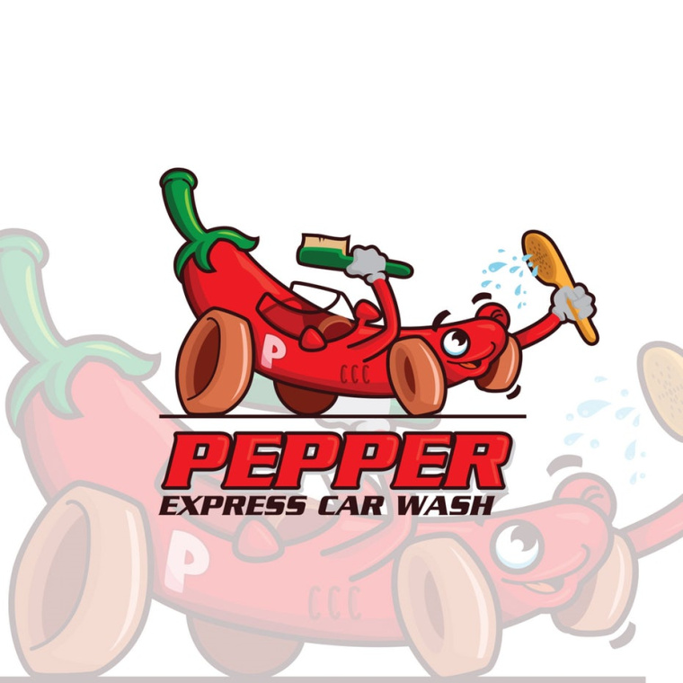 Pepper Express Car Wash的這個標志logo設(shè)計很響亮