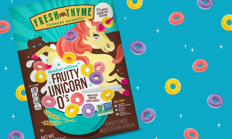 Fresh Thyme 兒童與成人谷物系列有機(jī)食品包裝設(shè)計(jì)，大膽醒目的插畫