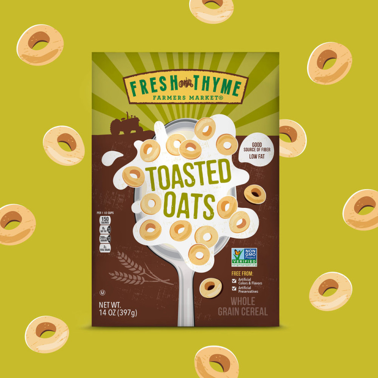 Fresh Thyme 兒童與成人谷物系列有機(jī)食品包裝設(shè)計(jì)，大膽醒目的插畫