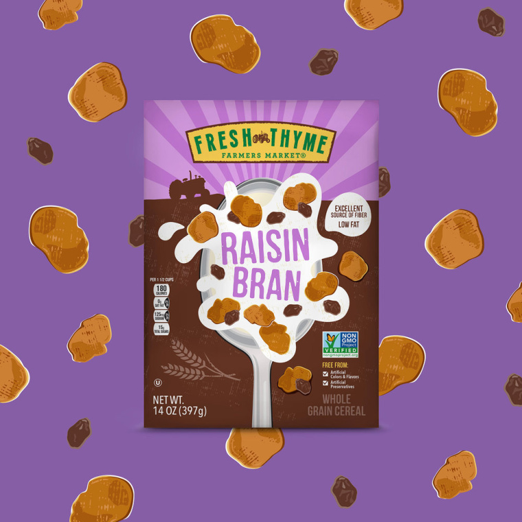 Fresh Thyme 兒童與成人谷物系列有機(jī)食品包裝設(shè)計(jì)，大膽醒目的插畫