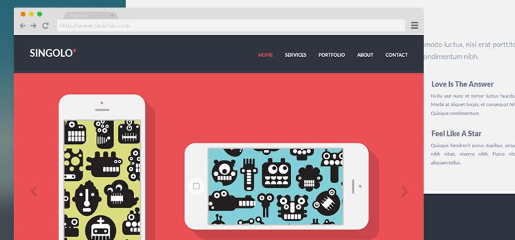平面樣式單頁多功能singolo html css響應(yīng)模板網(wǎng)頁設(shè)計免費