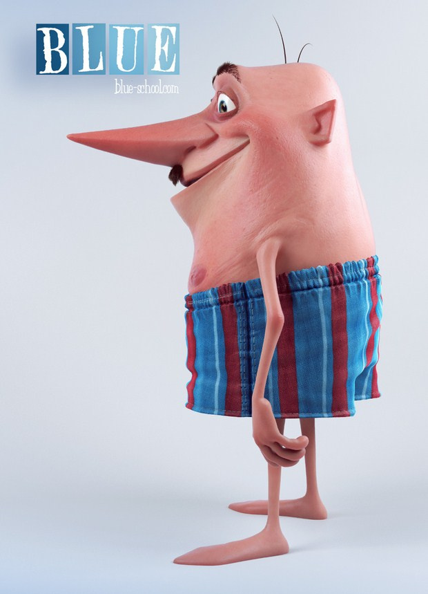 Pedro Conti吸引人的3D藝術(shù)卡通人物設(shè)計(jì)靈感-藍(lán)色學(xué)校