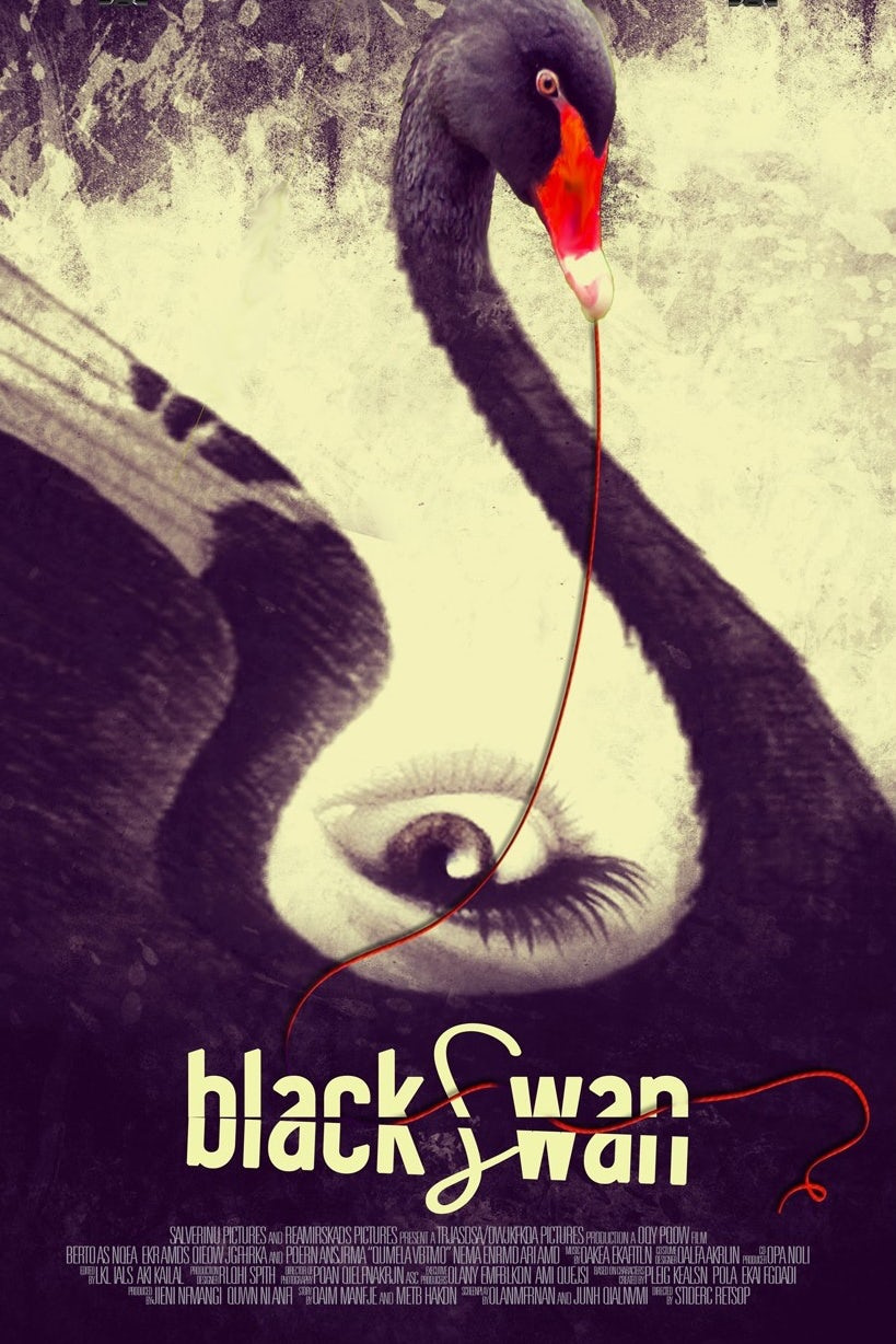 平面設(shè)計中的超現(xiàn)實主義-超現(xiàn)實主義海報設(shè)計-顛倒的眼睛，黑天鵝