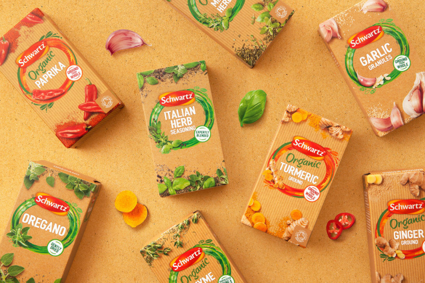 Schwartz 調(diào)料品包裝設(shè)計，展現(xiàn)了“味道，顏色和質(zhì)地”