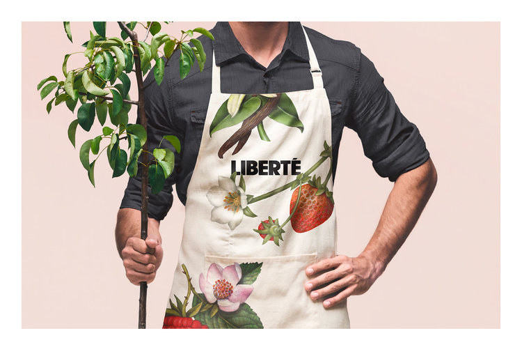 加拿大有機(jī)酸奶Liberté品牌包裝設(shè)計(jì)，來自植物學(xué)書籍插圖