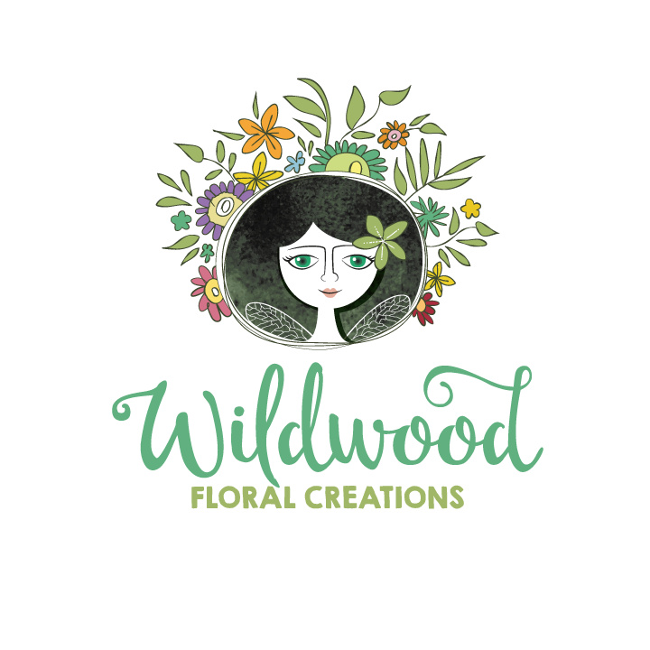 40個比彩虹更亮的彩色標志-自然主義配色方案-美女花朵插畫標志設計