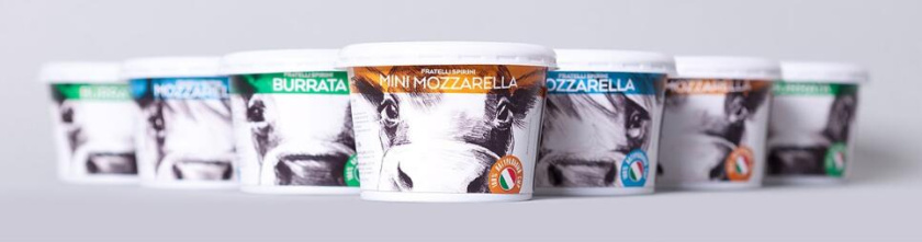 Fratelli Spirini酸奶奶酪包裝設(shè)計，牛耳朵造型增加了產(chǎn)品識別性