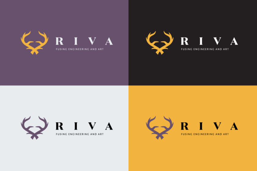 精密珠寶制造商Riva珠寶品牌logo設(shè)計-鹿角圖形logo