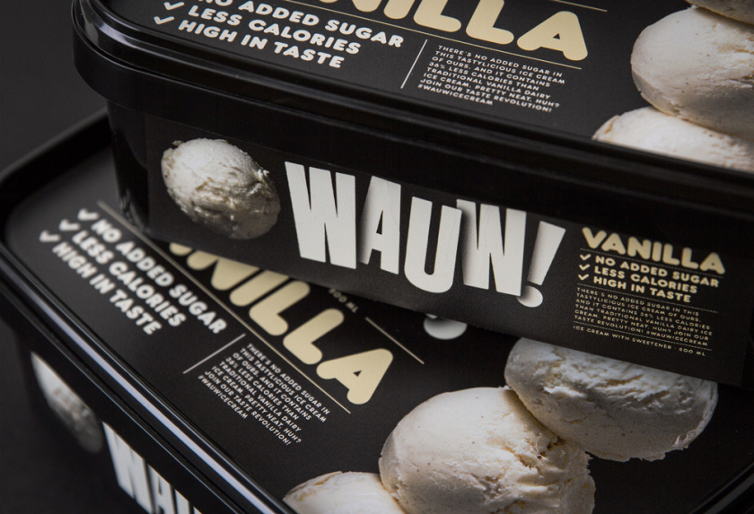 Wauw冰淇淋品牌新logo設(shè)計(jì)和包裝設(shè)計(jì)，源自第一勺的味蕾驚喜感覺