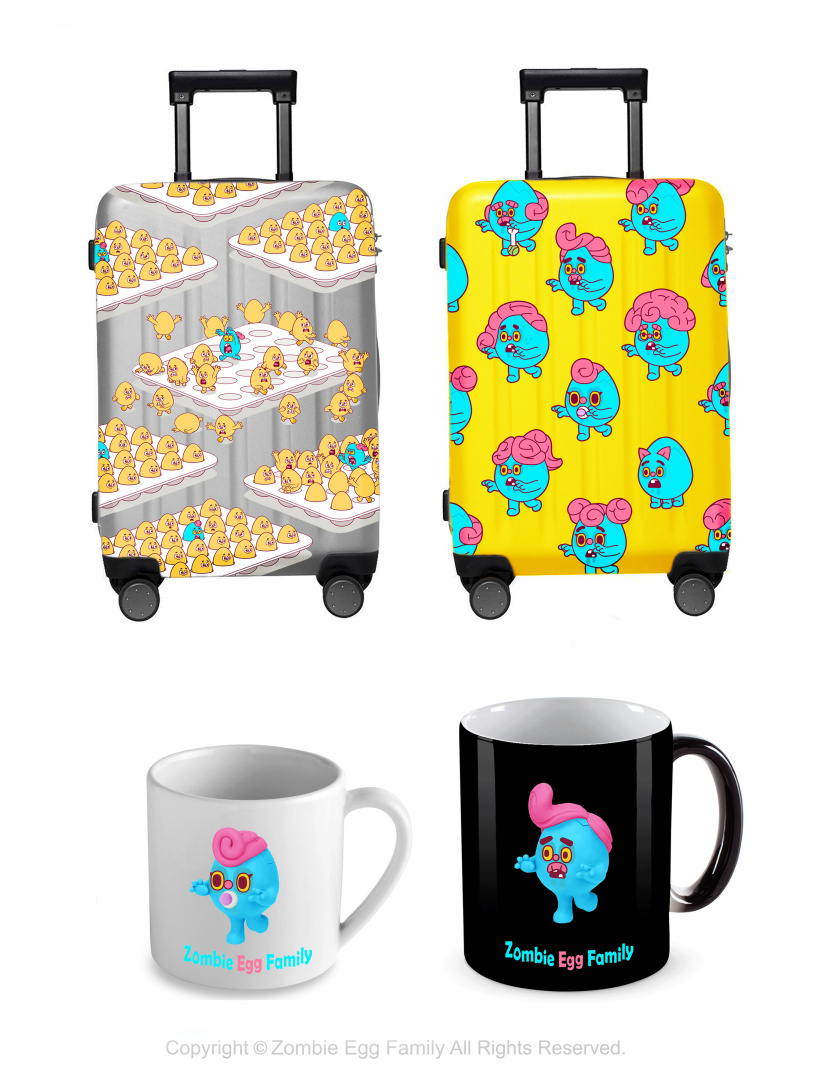 僵尸蛋家族雞蛋3D人物吉祥物設(shè)計(jì)-延伸物品應(yīng)用設(shè)計(jì)