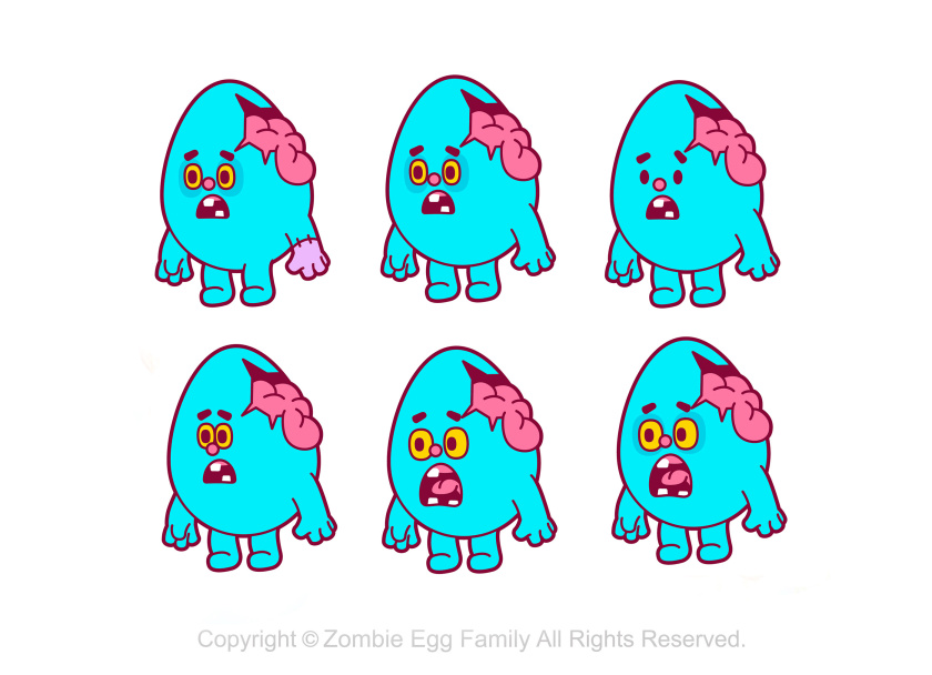 僵尸蛋家族雞蛋3D人物吉祥物設(shè)計(jì)-表情包設(shè)計(jì)