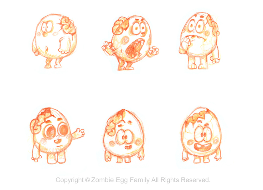 僵尸蛋家族雞蛋3D人物吉祥物設(shè)計(jì)-表情包設(shè)計(jì)