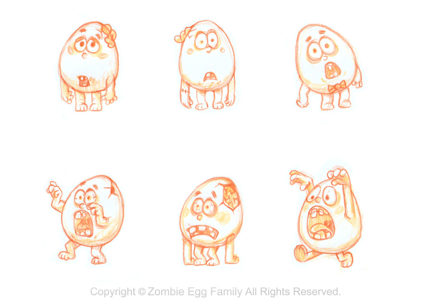 僵尸蛋家族雞蛋3D人物吉祥物設(shè)計(jì)-表情包設(shè)計(jì)