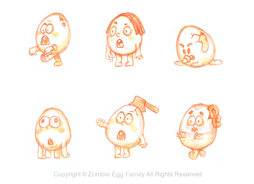 僵尸蛋家族雞蛋3D人物吉祥物設(shè)計(jì)-表情包設(shè)計(jì)