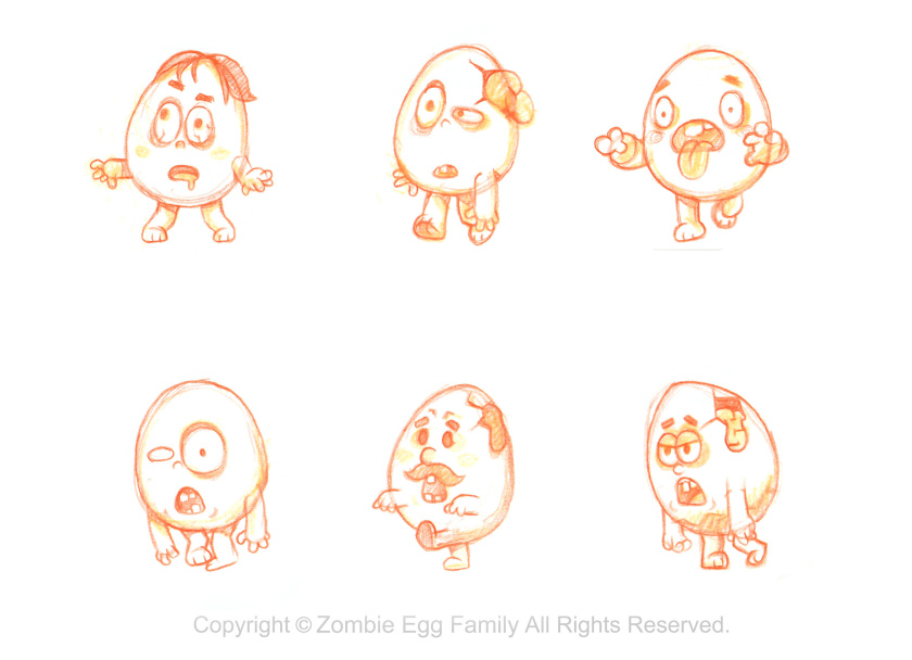 僵尸蛋家族雞蛋3D人物吉祥物設(shè)計(jì)-表情包設(shè)計(jì)