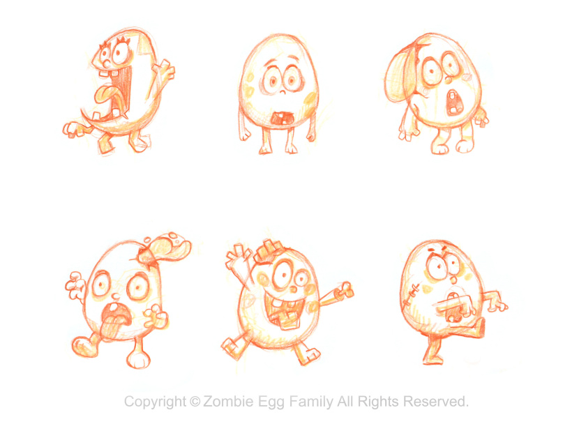 僵尸蛋家族雞蛋3D人物吉祥物設(shè)計(jì)-表情包設(shè)計(jì)