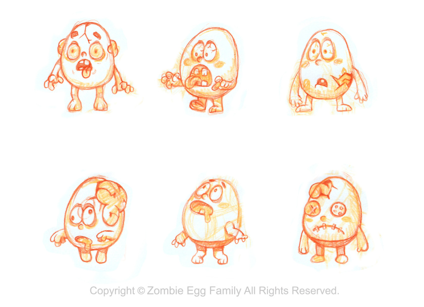 僵尸蛋家族雞蛋3D人物吉祥物設(shè)計(jì)-表情包設(shè)計(jì)