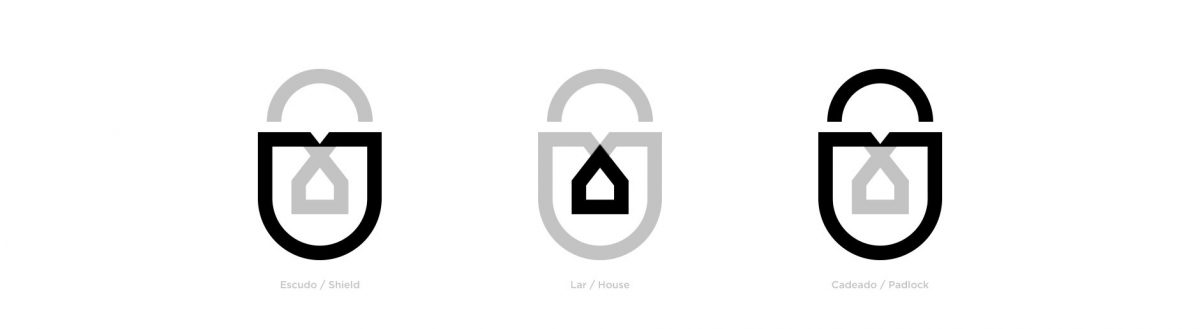 Techsonic 電子安全監(jiān)控設(shè)備公司logo設(shè)計，盾牌+鎖+房子