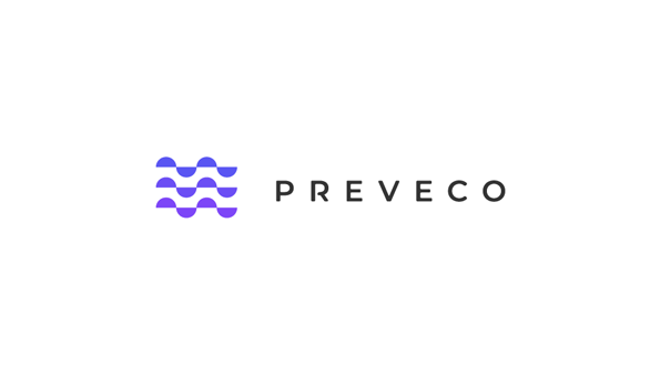 Preveco高科技涂料商標(biāo)logo設(shè)計(jì)“流動(dòng)的半圓”圖形