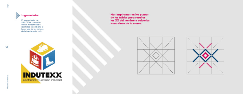 Indutexx 紡織面料品牌vi設(shè)計logo設(shè)計，幾何線條風(fēng)格
