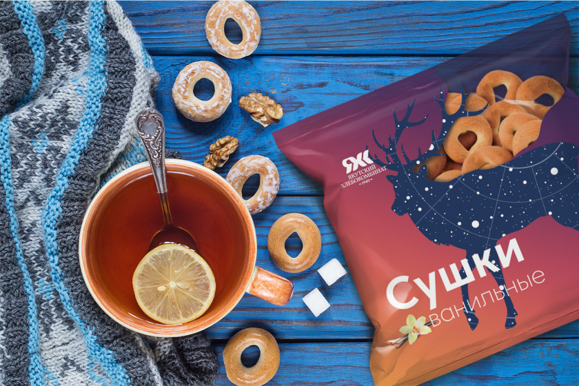 Yakut 袋裝面包烘培產(chǎn)品包裝設(shè)計，動物星空北極光圖形