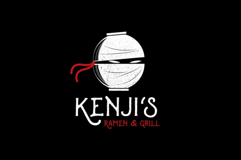紅色logo- Kenjis Ramen Grill徽標(biāo)logo設(shè)計