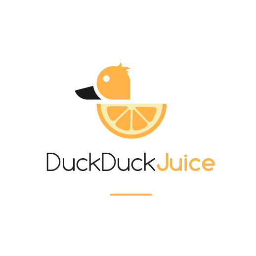 橙色logo- DuckDuckJuice徽標(biāo)logo設(shè)計