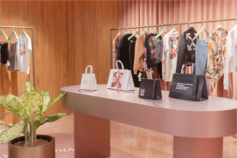 Off-White精品女裝服飾店鋪空間設(shè)計(jì)，洋溢粉紅色女性氣息