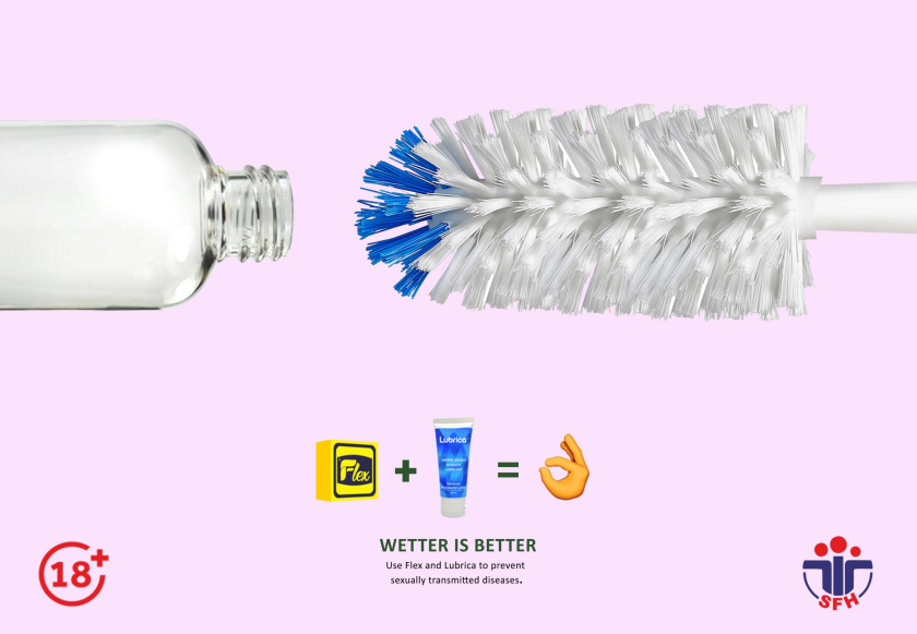 Flex避孕套平面廣告創(chuàng)意設(shè)計(jì)，更好的水性性潤(rùn)滑劑