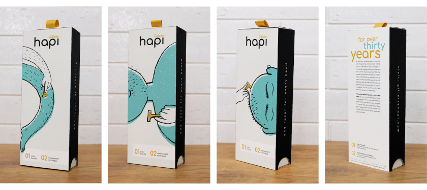 Hapi 剃須刀剃須膏套裝包裝設(shè)計(jì)“嘻哈插畫(huà)”風(fēng)格