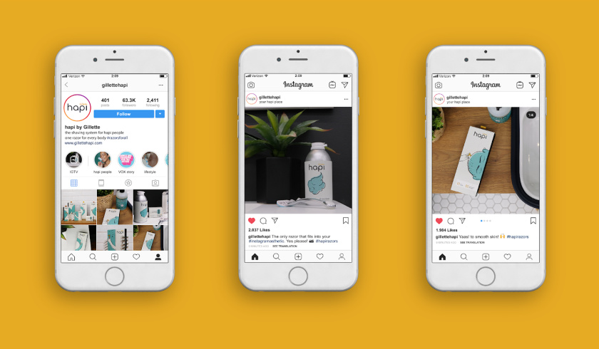 Hapi 剃須刀剃須膏套裝包裝設(shè)計(jì)“嘻哈插畫(huà)”風(fēng)格