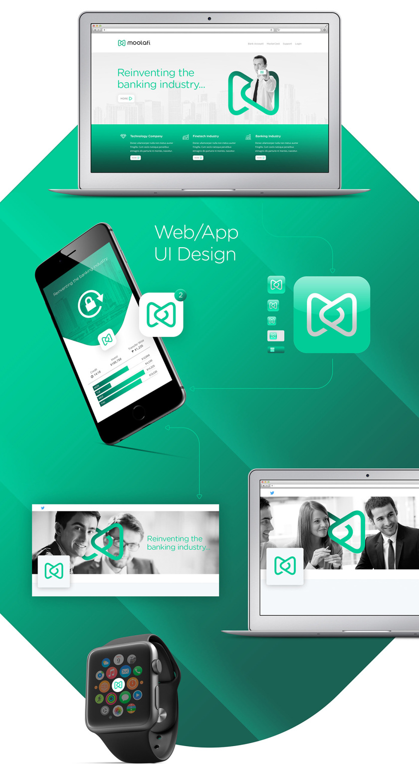 Moolafi Finance 科技金融公司logo設(shè)計(jì)vi設(shè)計(jì)-手機(jī)界面UI設(shè)計(jì)